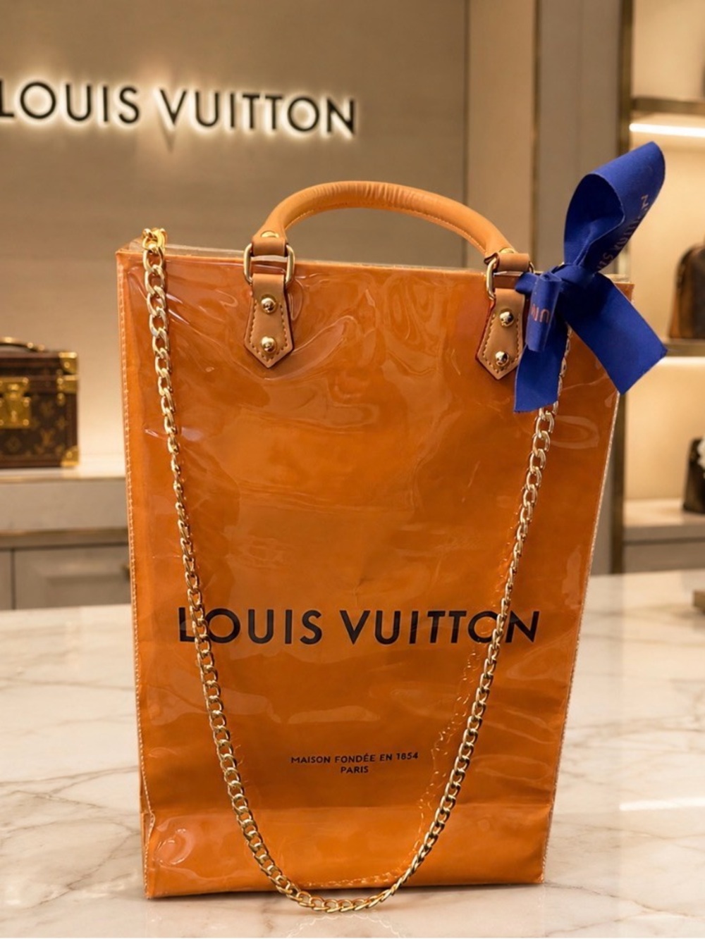 Louis Vuitton Brown Shopper w PVC wrapping